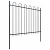vidaXL Cl&ocirc;ture de jardin avec arceau en acier 1070 x 150 cm Noir