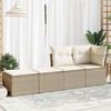 vidaXL Salon de jardin avec coussins 2 pcs beige résine tressée acacia