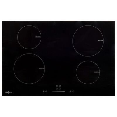 vidaXL Plaque de cuisson à induction 4 brûleurs Verre 77 cm 7000 W