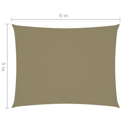vidaXL Voile de parasol tissu oxford rectangulaire 5x6 m beige