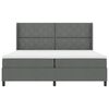 vidaXL Lit &agrave; ressorts avec matelas Gris fonc&eacute; 200 x 200 cm tissu