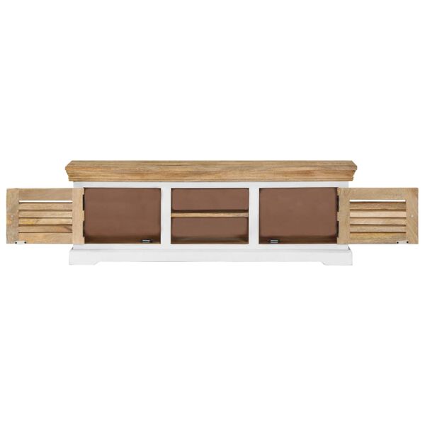 vidaXL Meuble TV 118x30x40 cm Bois de manguier massif