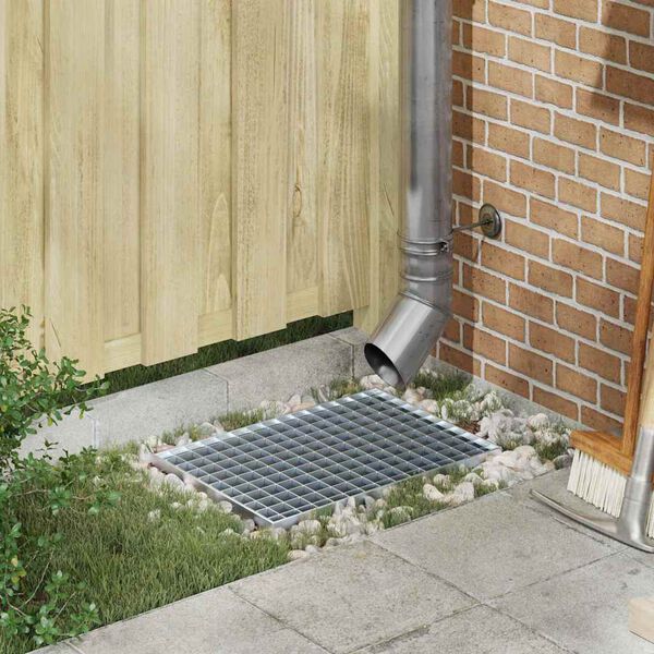 vidaXL Grille Argent 50 x 35 x 2 cm Acier galvanis&eacute; &agrave; chaud