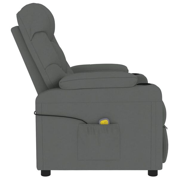 vidaXL Fauteuil inclinable Gris fonc&eacute; Tissu