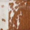 vidaXL Banc marron et blanc 160x28x50 cm cuir de ch&egrave;vre v&eacute;ritable