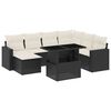 vidaXL Salon de jardin 8 pcs avec coussins noir r&eacute;sine tress&eacute;e