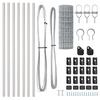 vidaXL Cl&ocirc;ture avec poteau Argent&eacute; 0,4 x 50 m Acier et PVC