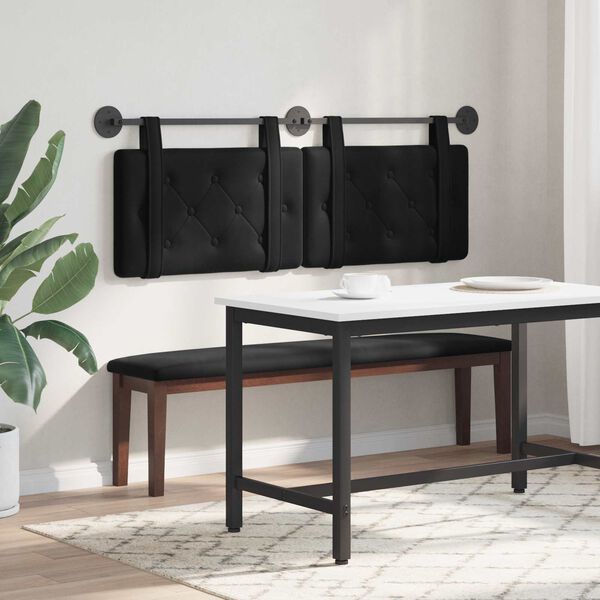 vidaXL T&ecirc;te de lit suspendue Noir 130 x 55 x 5 cm Velours