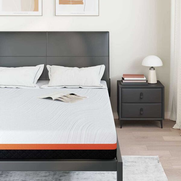 vidaXL Matelas Blanc et Noir 160 x 200 cm Tissu jacquard