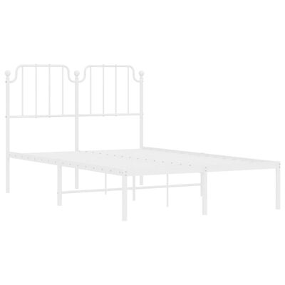 vidaXL Cadre de lit métal sans matelas et tête de lit blanc 120x190 cm