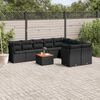 vidaXL Salon de jardin 10 pcs avec coussins noir r&eacute;sine tress&eacute;e