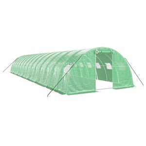 vidaXL Serre avec cadre en acier vert 56 m&sup2; 14x4x2 m