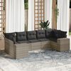 vidaXL Salon de jardin avec coussins 7 pcs gris clair r&eacute;sine tress&eacute;e