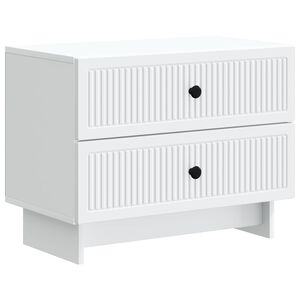 vidaXL Cabinet de chevet Blanc 62 x 34,5 x 47,5 cm Bois d'ing&eacute;nierie