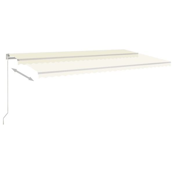 vidaXL Auvent manuel r&eacute;tractable 600x350 cm Cr&egrave;me