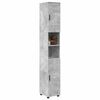vidaXL Cabinet de salle de bain avec porte Gris b&eacute;ton 30 x 35 x 192 cm