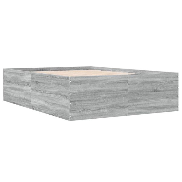 vidaXL Cadre de lit sans matelas sonoma gris 120x200 cm
