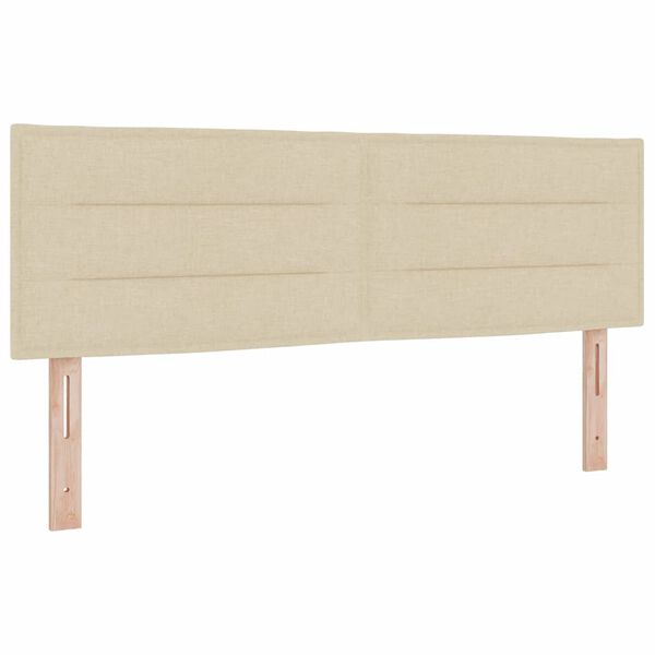 vidaXL Lit &agrave; ressorts avec matelas Cr&egrave;me 160 x 200 cm tissu