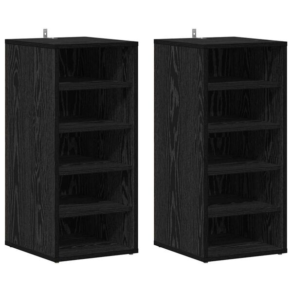 vidaXL Cabinet &agrave; chaussures avec &eacute;tag&egrave;re Ch&ecirc;ne noir 32 x 35 x 70 cm