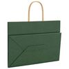 vidaXL Sacs en papier 50 pcs avec poign&eacute;es vert 32x17x25 cm