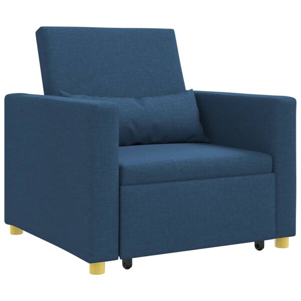 vidaXL Canap&eacute;-lit escamotable simple Bleu 90 x 165 x 87 cm tissu