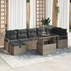 vidaXL Ensemble de canap&eacute; de jardin avec coussin 8 pcs Gris Poly rotin