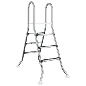 vidaXL &Eacute;chelle de piscine hors sol 100 cm 3-Step Acier Inox 304