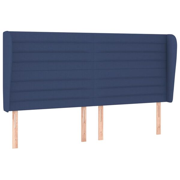 vidaXL T&ecirc;te de lit avec oreilles Bleu 203x23x118/128 cm Tissu