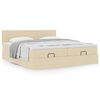 VidaXL Cadre de lit ottoman avec matelas cr&egrave;me 200x200cm tissu