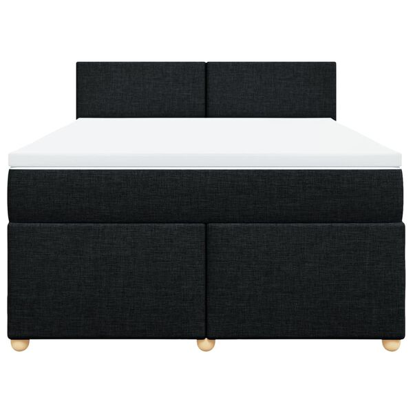 vidaXL Sommier &agrave; lattes de lit avec matelas Noir 140x190 cm Tissu