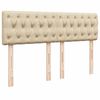 vidaXL Sommier &agrave; lattes de lit avec matelas Cr&egrave;me 160x200 cm Tissu