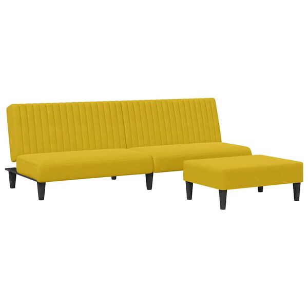 vidaXL Ensemble de canapés 2 pcs jaune velours