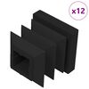 vidaXL Capuchons d'extr&eacute;mit&eacute; 12 pi&egrave;ces Noir 15 x 15 x 15 mm PP