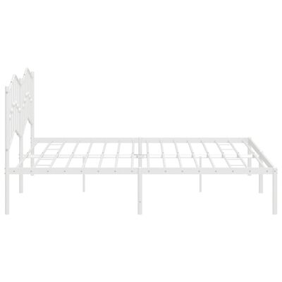 vidaXL Cadre de lit métal sans matelas et tête de lit blanc 193x203 cm