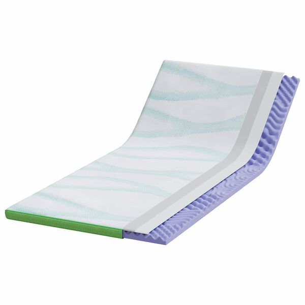 vidaXL Surmatelas Blanc et vert 90 x 200 cm Tissu Jacquard