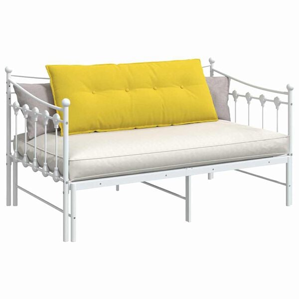 vidaXL Coussin de Dos Jaune clair 120 x 19 x 50 cm tissu