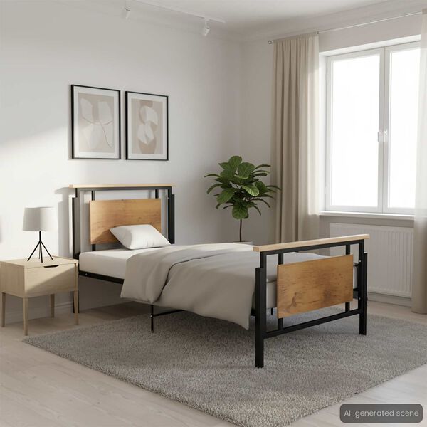 vidaXL Cadre de lit sans matelas m&eacute;tal 100x200 cm