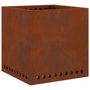 vidaXL Bol de feu sans fum&eacute;e Rouill&eacute; 48 x 48 x 50 cm Acier patin&eacute;