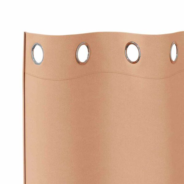 vidaXL Rideaux occultants avec anneaux 2 pcs Marron Clair 245 x 140 cm
