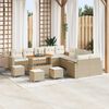 vidaXL Ensemble de canap&eacute; de jardin 18 pcs Beige et cr&egrave;me polyrotin