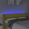 vidaXL T&ecirc;te de lit &agrave; LED Vert 147x16x78/88 cm Tissu