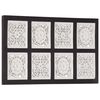 vidaXL Panneau mural sculpt&eacute; &agrave; la main MDF 40x80x1,5 cm Noir et blanc