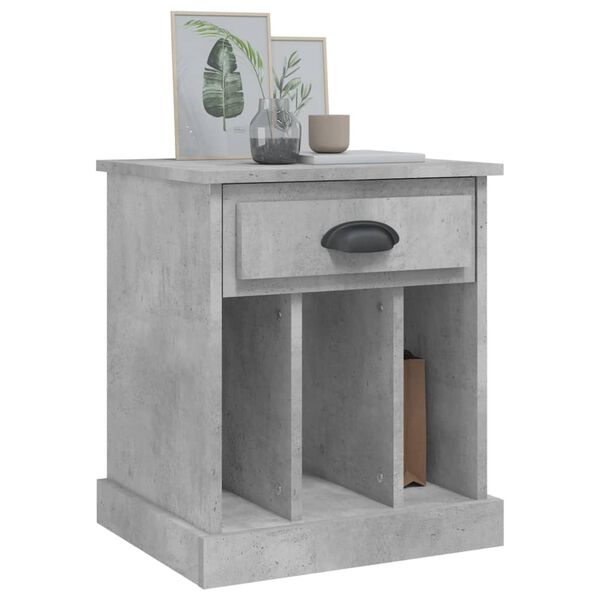 vidaXL Table de chevet gris b&eacute;ton 43x36x50 cm