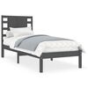 vidaXL Cadre de lit Gris Bois massif 75x190 cm Petit simple