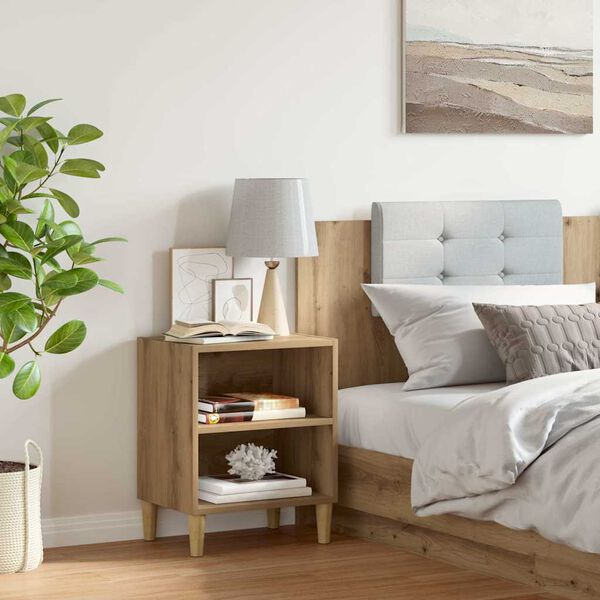vidaXL Table de chevet ch&ecirc;ne artisanal 40x30x50 cm bois d'ing&eacute;nierie