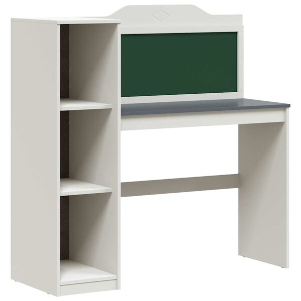 vidaXL Bureau tableau noir ROROS Blanc et Gris 120 x 45 x 118,5 cm