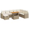 vidaXL Salon de jardin avec coussins 9 pcs beige r&eacute;sine tress&eacute;e acacia