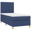 vidaXL Sommier &agrave; lattes de lit et matelas et LED Bleu 90x200 cm Tissu