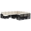 vidaXL Ensemble de canap&eacute; de jardin 13 pc Noir et blanc cr&egrave;me