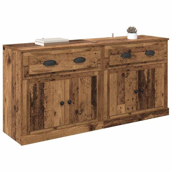 vidaXL Buffets 2 pcs Bois Ancien 70 x 35,5 x 67,5 cm Bois d'ing&eacute;nierie